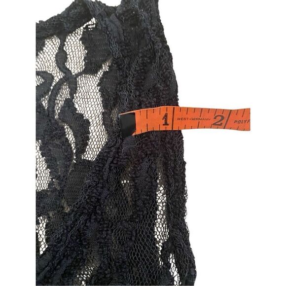 Voice Cropped Semi Sheer Lace Tank TopWide Strap Floral Sexy Rave Party - Picture 8 of 9